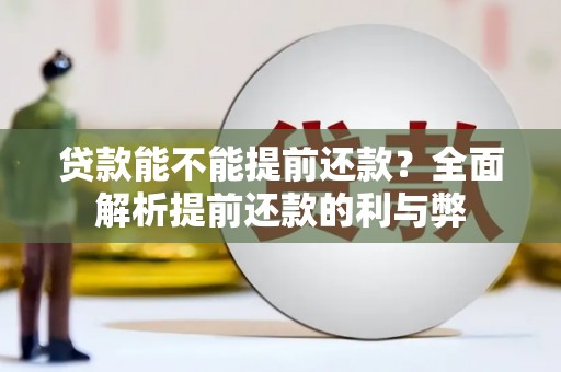 宜章贷款能不能提前还款？全面解析提前还款的利与弊
