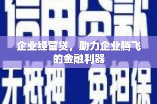 宜章企业经营贷，助力企业腾飞的金融利器