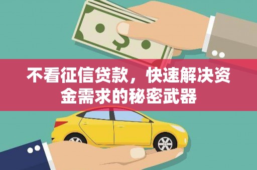 宜章不看征信贷款，快速解决资金需求的秘密武器
