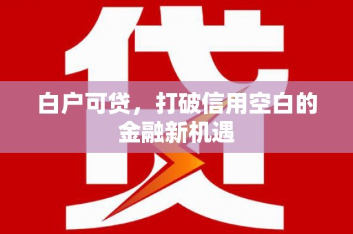 宜章白户可贷，打破信用空白的金融新机遇