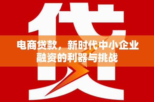 宜章电商贷款，新时代中小企业融资的利器与挑战