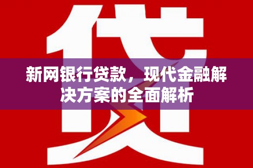 宜章新网银行贷款，现代金融解决方案的全面解析