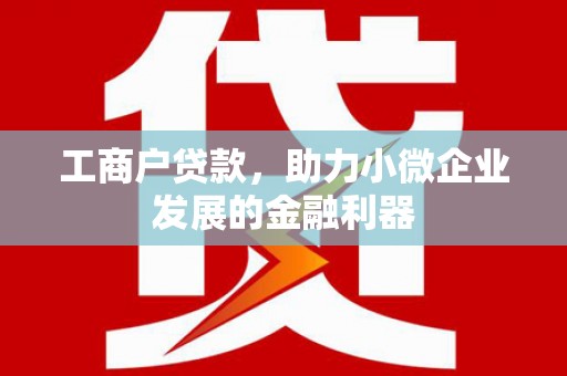 宜章工商户贷款，助力小微企业发展的金融利器