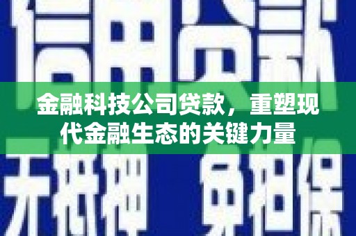 宜章金融科技公司贷款，重塑现代金融生态的关键力量