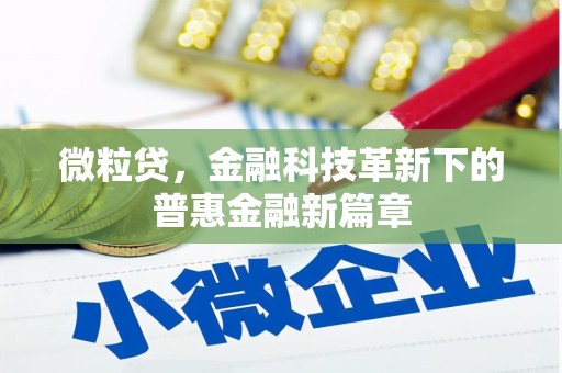 宜章微粒贷，金融科技革新下的普惠金融新篇章